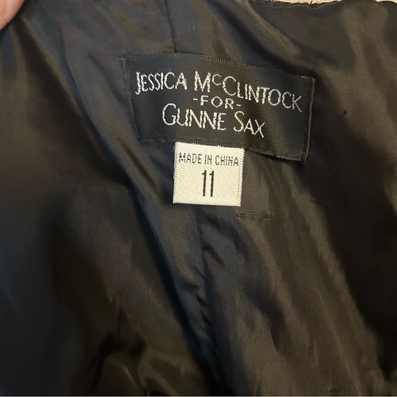 Vintage Gunne Sax Jessica McClintock prom dress 11 cocktail dress black gold Y2K - Picture 5 of 5